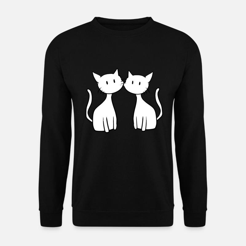 deux amis chats mignons - Sweat-shirt Unisexe - noir