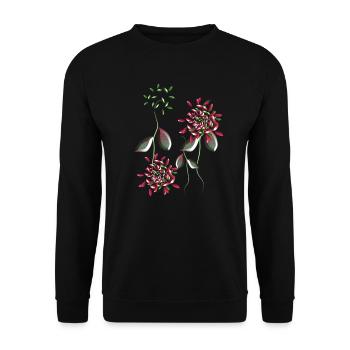 flowers plant symbol shiny pattern - Unisex Sweatshirt - black - Front - Alina (178cm) & Michal (187cm)