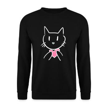 Cœur d’amour d’animal de chat - Sweat-shirt Unisexe - noir - Devant - Alina (178cm) & Michal (187cm)