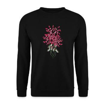 pinke rosen blumen blume - Unisex Pullover - Schwarz - Vorne - Alina (178cm) & Michal (187cm)
