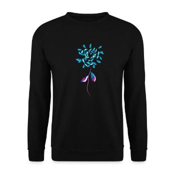 bluem symbol blue plant - Unisex Sweatshirt - black - Front - Alina (178cm) & Michal (187cm)