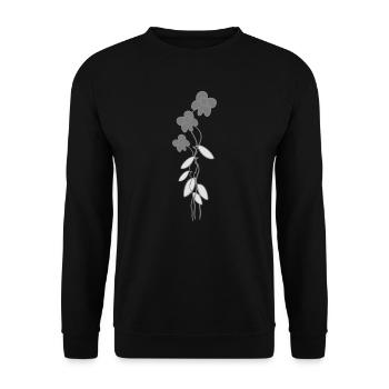 fleurs de rose plantes grises - Sweat-shirt Unisexe - noir - Devant - Alina (178cm) & Michal (187cm)