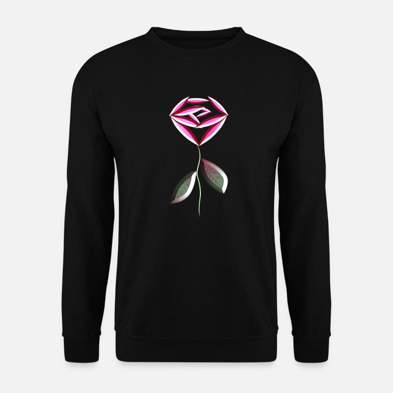pink rose flower symbol - Unisex Sweatshirt - black