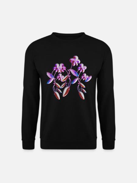 lila blumen symbol glitzer pflanzen pflanze - Unisex Pullover - Schwarz