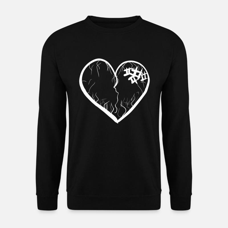 herz symbol gebrochen narben - Unisex Pullover - Schwarz