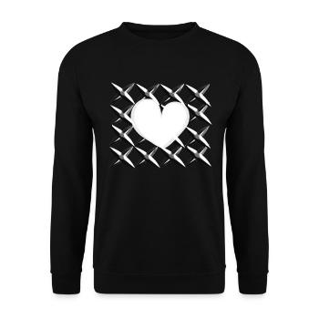 kreuz muster herz - Unisex Pullover - Schwarz - Vorne - Alina (178cm) & Michal (187cm)