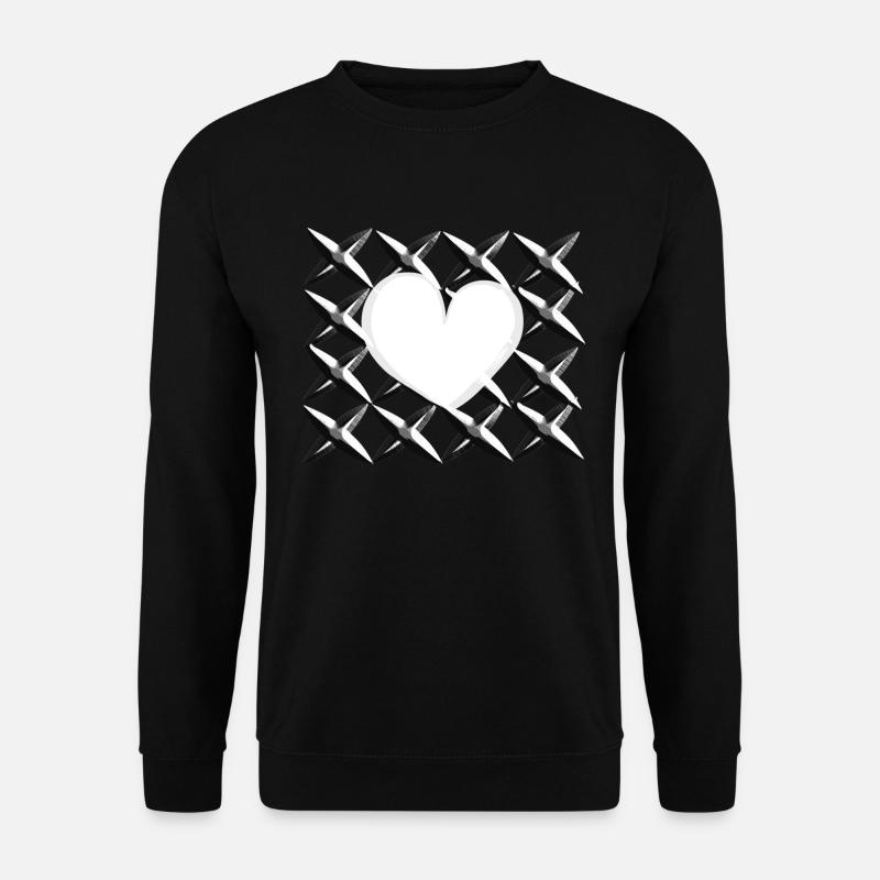 cross pattern heart - Unisex Sweatshirt - black