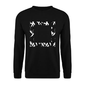 graue blumen form rahmen glitzer pflanzen - Unisex Pullover - Schwarz - Vorne - Alina (178cm) & Michal (187cm)
