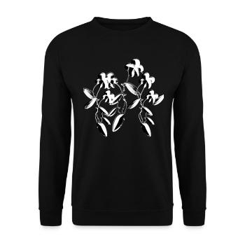 graue blumen natur glitzer pflanzen - Unisex Pullover - Schwarz - Vorne - Alina (178cm) & Michal (187cm)