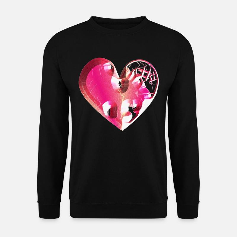 heart pink glitter scars - Unisex Sweatshirt - black