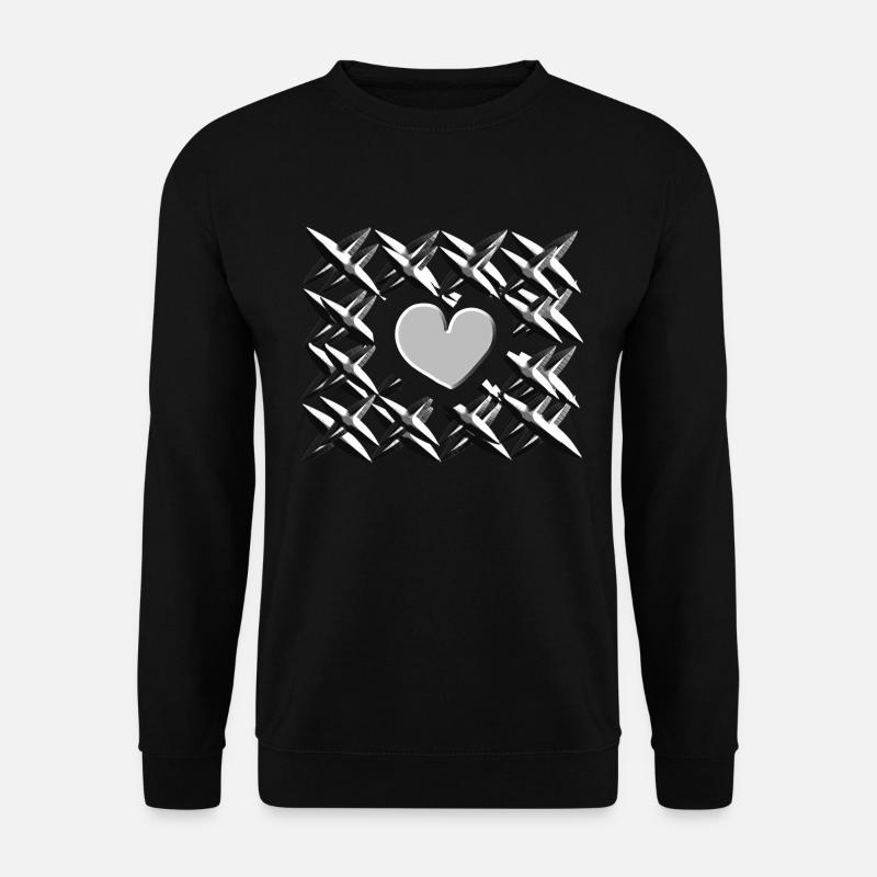 grey heart pattern - Unisex Sweatshirt - black