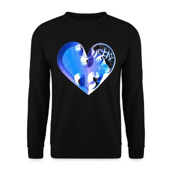 heart blue glitter scars - Unisex Sweatshirt - black - Front - Alina (178cm) & Michal (187cm)