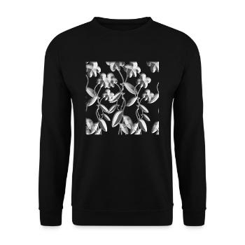 fleurs grises symbole plante scintillante - Sweat-shirt Unisexe - noir - Devant - Alina (178cm) & Michal (187cm)