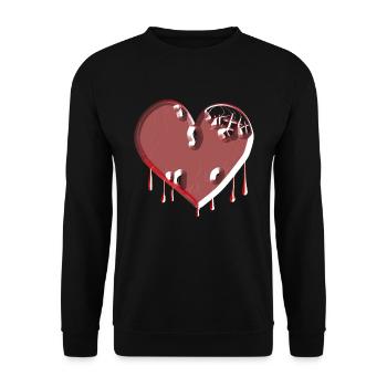 heart symbol broken red scars - Unisex Sweatshirt - black - Front - Alina (178cm) & Michal (187cm)