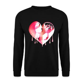 heart symbol broken pink scars - Unisex Sweatshirt - black - Front - Alina (178cm) & Michal (187cm)