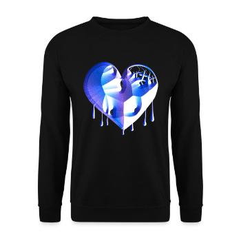 heart symbol broken blue scars - Unisex Sweatshirt - black - Front - Alina (178cm) & Michal (187cm)