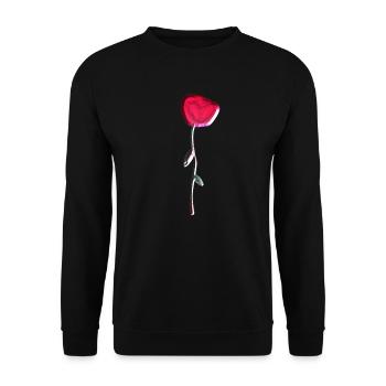 rose shiny symbol flower plant - Unisex Sweatshirt - black - Front - Alina (178cm) & Michal (187cm)