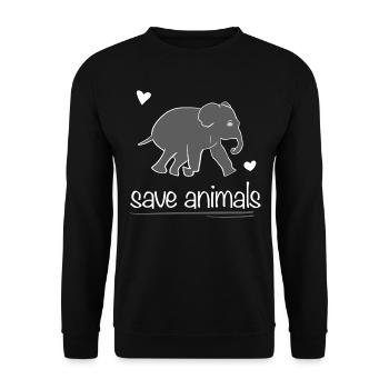 sauver les animaux animal éléphant bien-être animal - Sweat-shirt Unisexe - noir - Devant - Alina (178cm) & Michal (187cm)