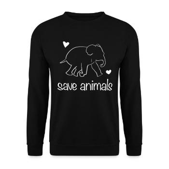 sauver les animaux animal éléphant militants des droits des animaux - Sweat-shirt Unisexe - noir - Devant - Alina (178cm) & Michal (187cm)