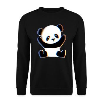 panda symbol animal bear sweet embrace - Unisex Sweatshirt - black - Front - Alina (178cm) & Michal (187cm)