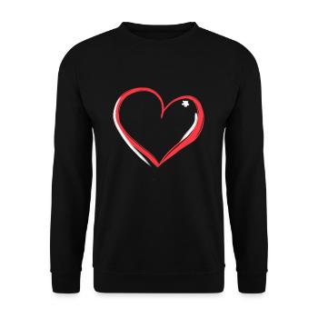 rotes herz symbol liebe - Unisex Pullover - Schwarz - Vorne - Alina (178cm) & Michal (187cm)