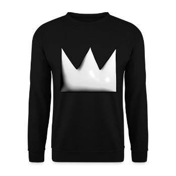 Grey Crown Cartoon Symbol Shape - Unisex Sweatshirt - black - Front - Alina (178cm) & Michal (187cm)