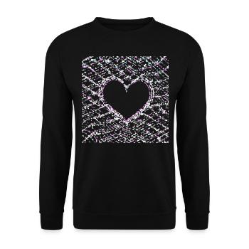 Points Pattern Cross Heart Love Shape - Unisex Sweatshirt - black - Front - Alina (178cm) & Michal (187cm)