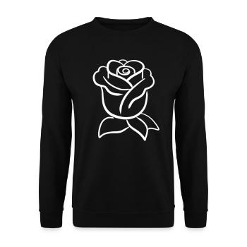Flowering Symbol Shape Rose Plant - Unisex Sweatshirt - black - Front - Alina (178cm) & Michal (187cm)