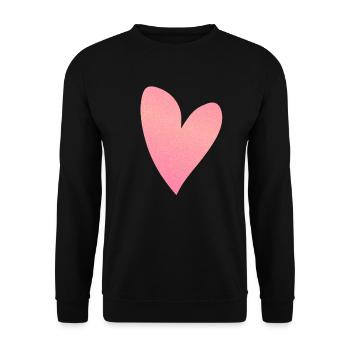 herz rosa glitzer symbol liebe form - Unisex Pullover - Schwarz - Vorne - Alina (178cm) & Michal (187cm)