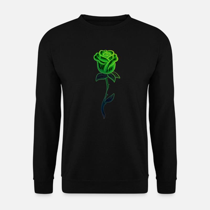 Green Plant Flower Glitter - Unisex Sweatshirt - black