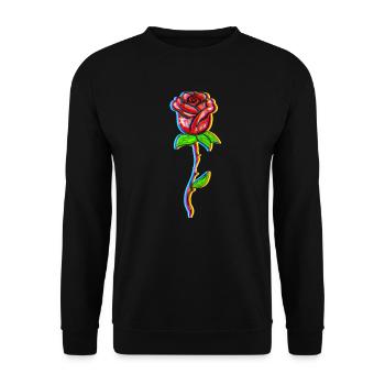 Symbole fleur en forme de plante effet rouge - Sweat-shirt Unisexe - noir - Devant - Alina (178cm) & Michal (187cm)