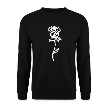 Rose Symbol Flower Shape - Unisex Sweatshirt - black - Front - Alina (178cm) & Michal (187cm)