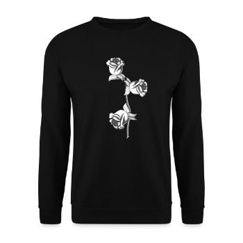 Plant flower rose natural symbol - Unisex Sweatshirt - black - Front - Alina (178cm) & Michal (187cm)