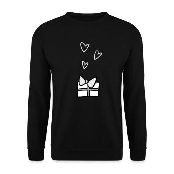 geschenk symbol schenken herzen weihnachten - Unisex Pullover - Schwarz - Vorne - Alina (178cm) & Michal (187cm)