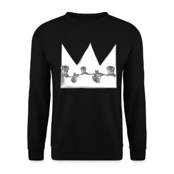 graue krone natur blumen form - Unisex Pullover - Schwarz - Vorne - Alina (178cm) & Michal (187cm)