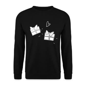 Two Gifts Symbol Shapes Christmas - Unisex Sweatshirt - black - Front - Alina (178cm) & Michal (187cm)