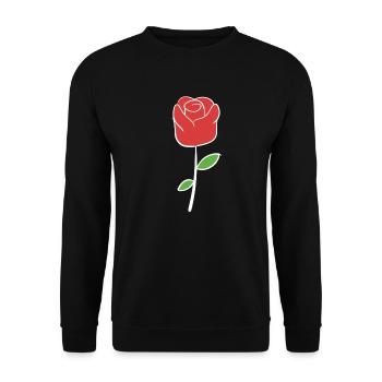 Rose rouge symbole plante fleur - Sweat-shirt Unisexe - noir - Devant - Alina (178cm) & Michal (187cm)