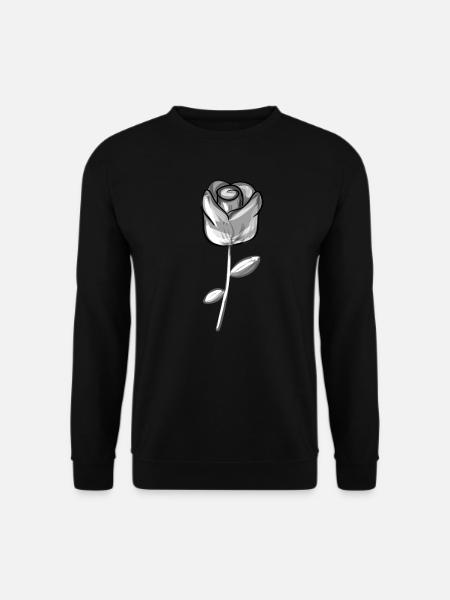 Grey flower symbol rose - Unisex Sweatshirt - black