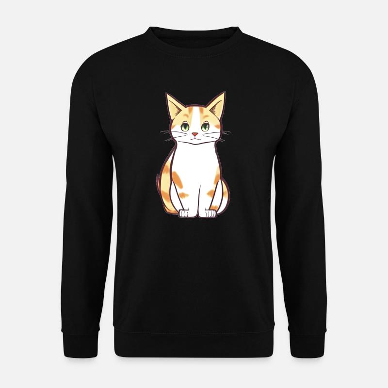 yellow cat animal pet - Unisex Sweatshirt - black