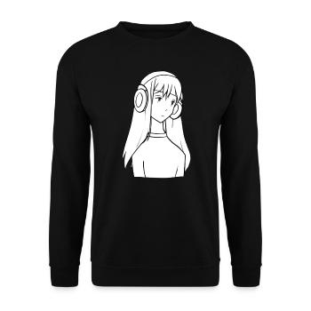 Casque Fille Manga Anime - Sweat-shirt Unisexe - noir - Devant - Alina (178cm) & Michal (187cm)