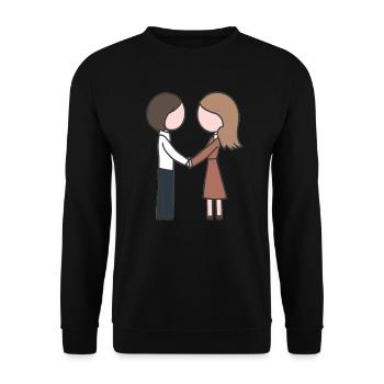 Love Couple Symbol Couple Love - Unisex Sweatshirt - black - Front - Alina (178cm) & Michal (187cm)