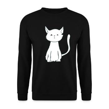 Katze Symbol Tier cartoon - Unisex Pullover - Schwarz - Vorne - Alina (178cm) & Michal (187cm)