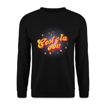 C'est ç'la oui - Sweat-shirt Unisexe - noir - Devant - Alina (178cm) & Michal (187cm)