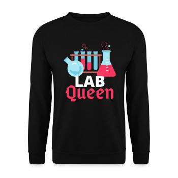 Königin des Labors, Queen of the lab - Sweat-shirt Unisexe - noir - Devant - Alina (178cm) & Michal (187cm)