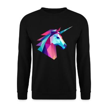 Unicorn Low Poly Logo Design - Unisex Sweatshirt - black - Front - Alina (178cm) & Michal (187cm)