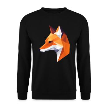 Fuchs Kopf Low Poly Logo Design - Unisex Pullover - Schwarz - Vorne - Alina (178cm) & Michal (187cm)