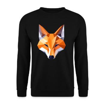 Fuchs Kopf Low Poly Logo Design - Unisex Pullover - Schwarz - Vorne - Alina (178cm) & Michal (187cm)