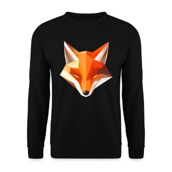 Fuchs Kopf Low Poly Logo Design - Unisex Pullover - Schwarz - Vorne - Alina (178cm) & Michal (187cm)