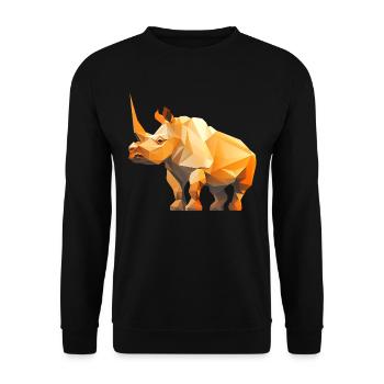 Rhino Low Poly Logo Design - Unisex Sweatshirt - black - Front - Alina (178cm) & Michal (187cm)