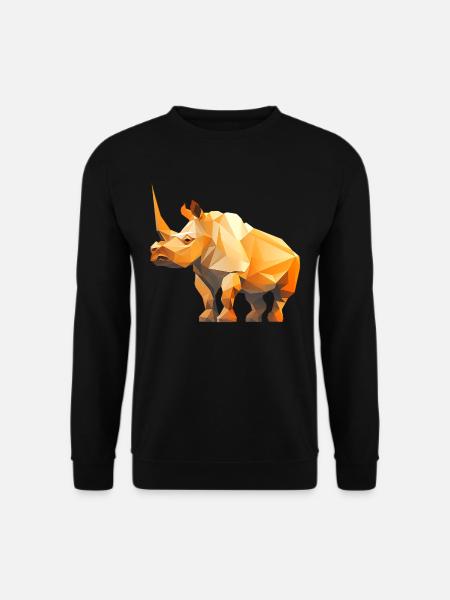 Rhino Low Poly Logo Design - Unisex Sweatshirt - black